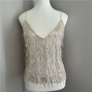 Zara NEW Sequin Fringe Top
